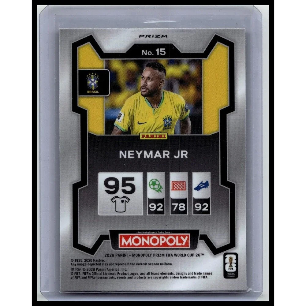 2026 Panini Prizm Monopoly World Cup Neymar Jr #15 Brazil Red